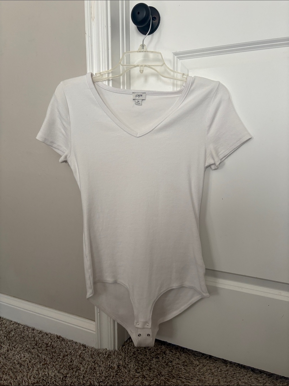 Lot of J. Crew White, Gray and Black V-Neck Short Sleeve Bodysuits